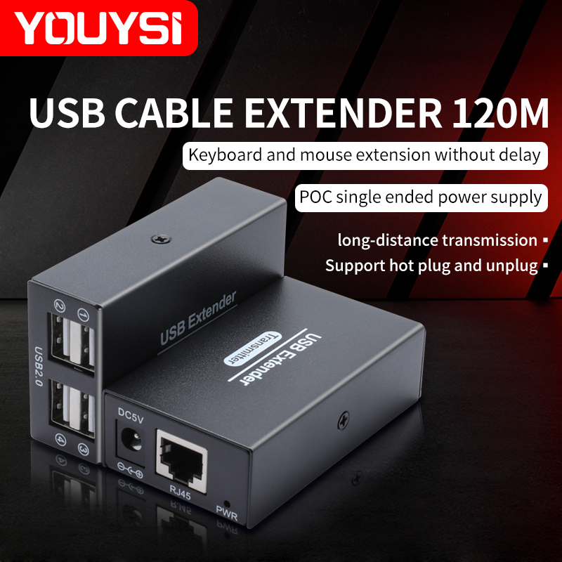 Usb Extender Active - Extension USB2.0 sur Ethernet, 120M, câble