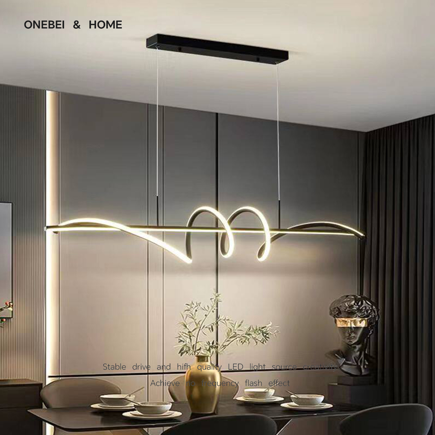 Office Technician - Lampe suspendue LED moderne rotative -