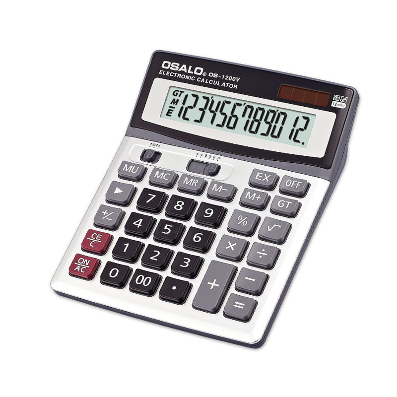 Office Technologies - Calculatrice solaire en plastique ABS, 1200V,