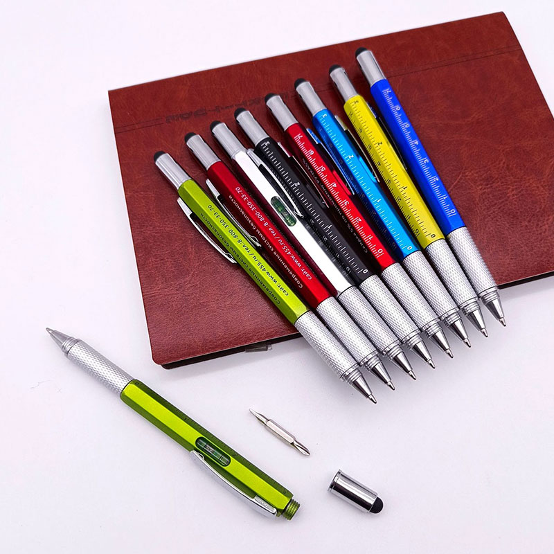 Office Technician - Stylo multifonction 6-en-1 avec règle de