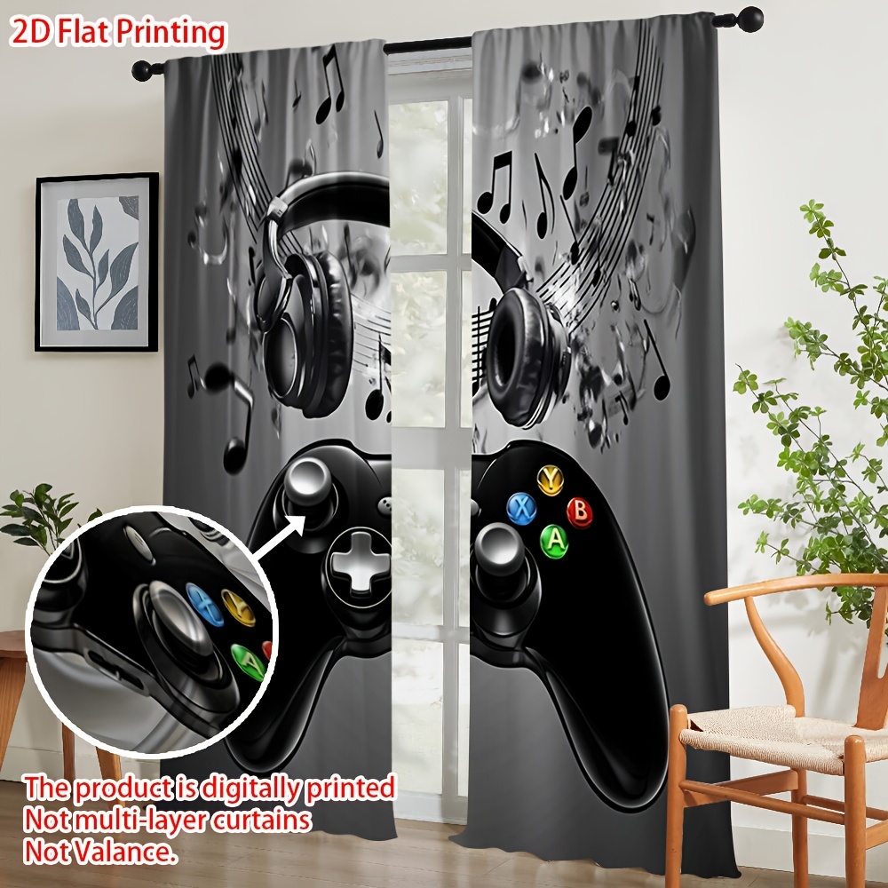2 rideaux imprimés manette de  - Tech Office Youtube avis et prix