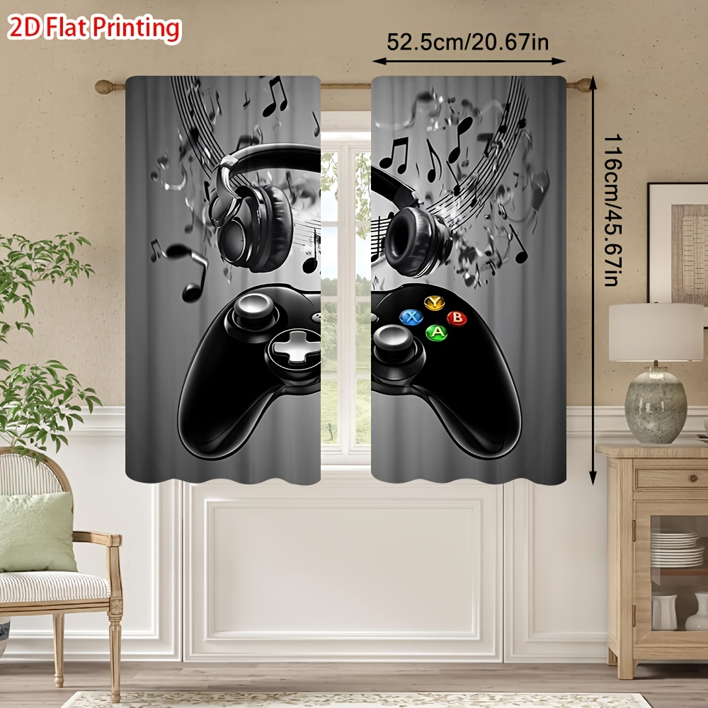 2 rideaux imprimés manette de  - Tech Office Youtube avis et prix